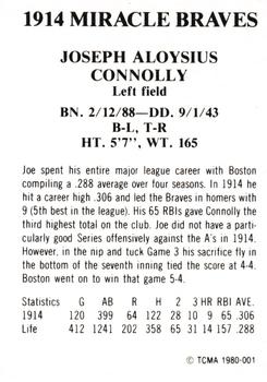 1980 TCMA 1914 Boston Braves #001 Joe Connolly Back