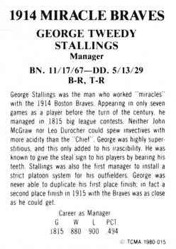 1980 TCMA 1914 Boston Braves #015 George Stallings Back