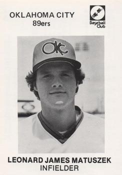 1980 Oklahoma City 89ers #12 Leonard Matuszek Front