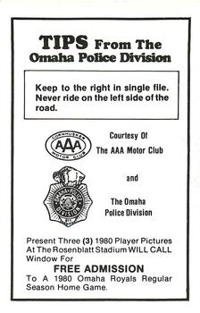 1980 Omaha Royals Police #NNO Keith Drumright Back