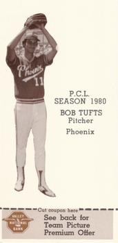1980 Valley National Bank Phoenix Giants #2 Bob Tufts Front