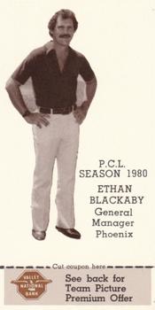 1980 Valley National Bank Phoenix Giants #24 Ethan Blackaby Front