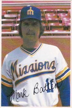 1980 Jack in the Box San Jose Missions #3 Mark Batten Front