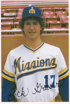 1980 Jack in the Box San Jose Missions #9 Rick Graser Front