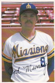 1980 Jack in the Box San Jose Missions #14 Jed Murray Front