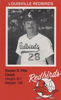 1982 Ehrler's Louisville Redbirds #NNO Gaylen Pitts Front