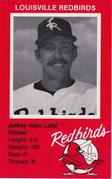 1982 Ehrler's Louisville Redbirds #NNO Jeff Lahti Front