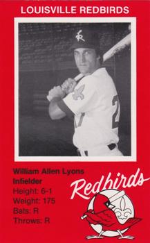 1982 Ehrler's Louisville Redbirds #NNO Bill Lyons Front