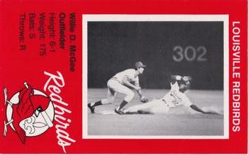 1982 Ehrler's Louisville Redbirds #NNO Willie McGee Front