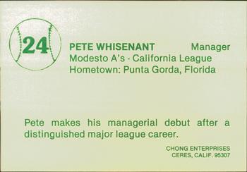 1982 Chong Modesto A's #24 Pete Whisenant Back