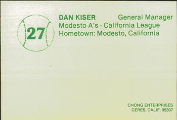 1982 Chong Modesto A's #27 Dan Kiser Back