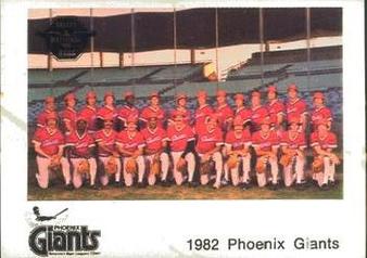 1982 Valley National Bank Phoenix Giants #1 Team Photo Front