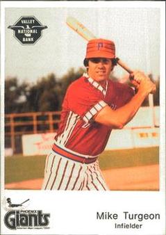 1982 Valley National Bank Phoenix Giants #17 Mike Turgeon Front