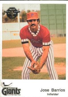 1982 Valley National Bank Phoenix Giants #24 Jose Barrios Front