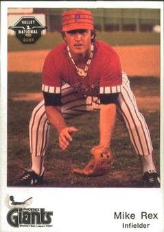 1982 Valley National Bank Phoenix Giants #26 Mike Rex Front