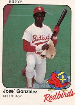 1983 Riley's Sports Gallery Louisville Redbirds #13 Jose Gonzalez Front