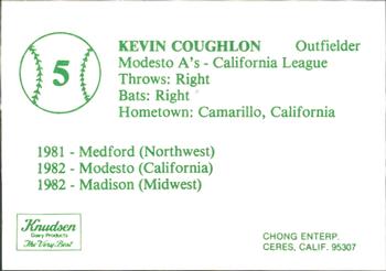 1983 Chong Modesto A's #5 Kevin Coughlon Back