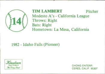 1983 Chong Modesto A's #14 Tim Lambert Back