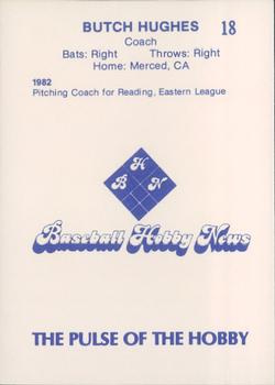 1983 Baseball Hobby News Phoenix Giants #18 Butch Hughes Back