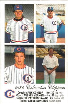 1984 Columbus Clippers Police #NNO Mark Connor / Mickey Vernon / Gil Patterson  / Steve Donohue Front
