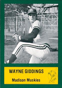 1984 Madison Muskies #8 Wayne Giddings Front