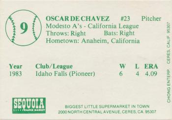 1984 Chong Modesto A's #9 Oscar DeChavez Back