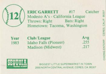 1984 Chong Modesto A's #12 Eric Garrett Back