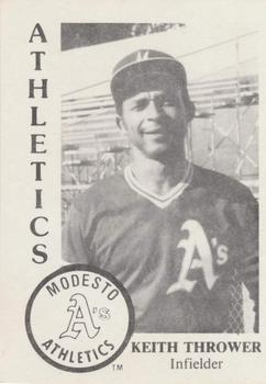 1984 Chong Modesto A's #21 Keith Thrower Front