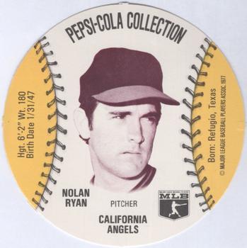 1977 Pepsi-Cola Collection Glove Discs #NNO Nolan Ryan Front