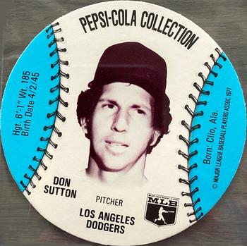 1977 Pepsi-Cola Collection Glove Discs #NNO Don Sutton Front