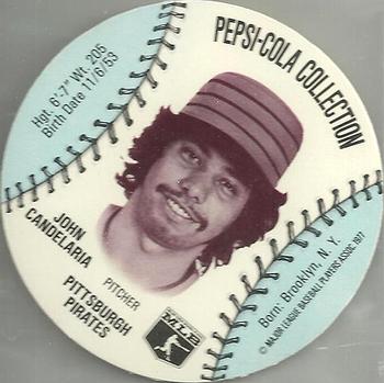 1977 Pepsi-Cola Collection Glove Discs #NNO John Candelaria Front
