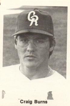 1972 TCMA Cedar Rapids Cardinals #23 Craig Burns Front