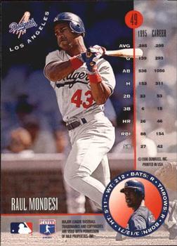 1996 Leaf - Press Proofs Bronze #49 Raul Mondesi Back