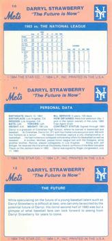 1984 Star Darryl Strawberry #10-12 Darryl Strawberry Back