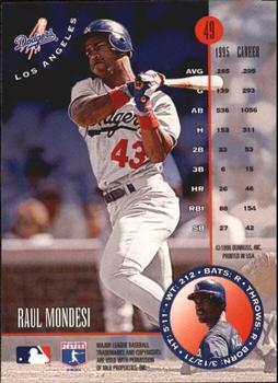 1996 Leaf - Press Proofs Gold #49 Raul Mondesi Back