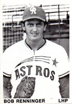 1974 TCMA Cedar Rapids Astros #1 Bob Renninger Front