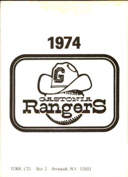 1974 TCMA Gastonia Rangers #NNO Gary Cooper Back
