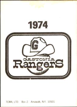 1974 TCMA Gastonia Rangers #NNO Dan Duran Back