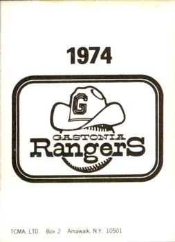 1974 TCMA Gastonia Rangers #NNO Fred Nichols Back