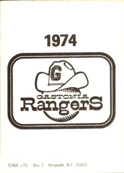 1974 TCMA Gastonia Rangers #NNO Drew Nickerson Back