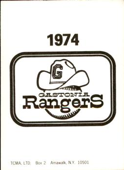 1974 TCMA Gastonia Rangers #NNO Ed Nottle Back