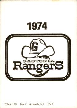 1974 TCMA Gastonia Rangers #NNO Keith Smith Back