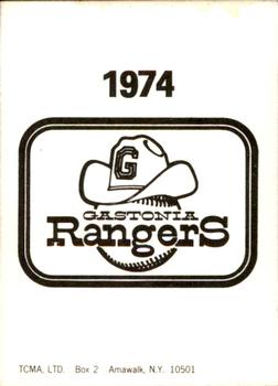 1974 TCMA Gastonia Rangers #NNO Mark Tanner Back