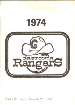 1974 TCMA Gastonia Rangers #NNO Don Thomas Back
