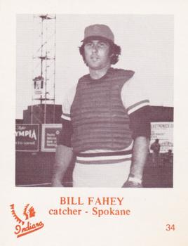 1974 Caruso Spokane Indians #34 Bill Fahey Front