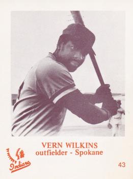 1974 Caruso Spokane Indians #43 Vern Wilkins Front