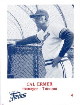 1974 Caruso Tacoma Twins #4 Cal Ermer Front
