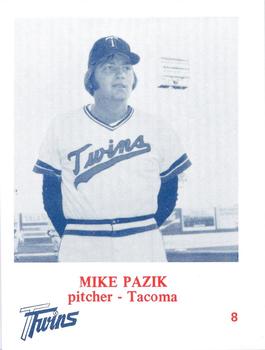 1974 Caruso Tacoma Twins #8 Mike Pazik Front
