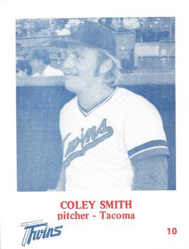 1974 Caruso Tacoma Twins #10 Coley Smith Front