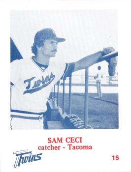 1974 Caruso Tacoma Twins #15 Sam Ceci Front